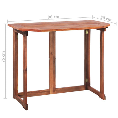 vidaXL Bistro Table 90x50x75 cm Solid Acacia Wood