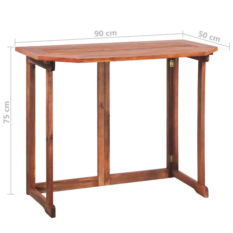 vidaXL Bistro Table 90x50x75 cm Solid Acacia Wood