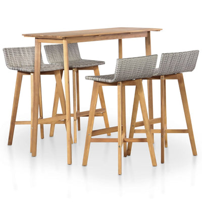 vidaXL 5 Piece Outdoor Dining Set Solid Acacia Wood