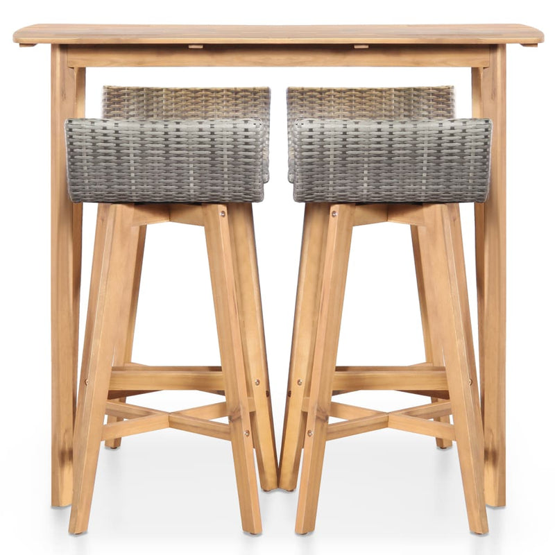 vidaXL 5 Piece Outdoor Dining Set Solid Acacia Wood