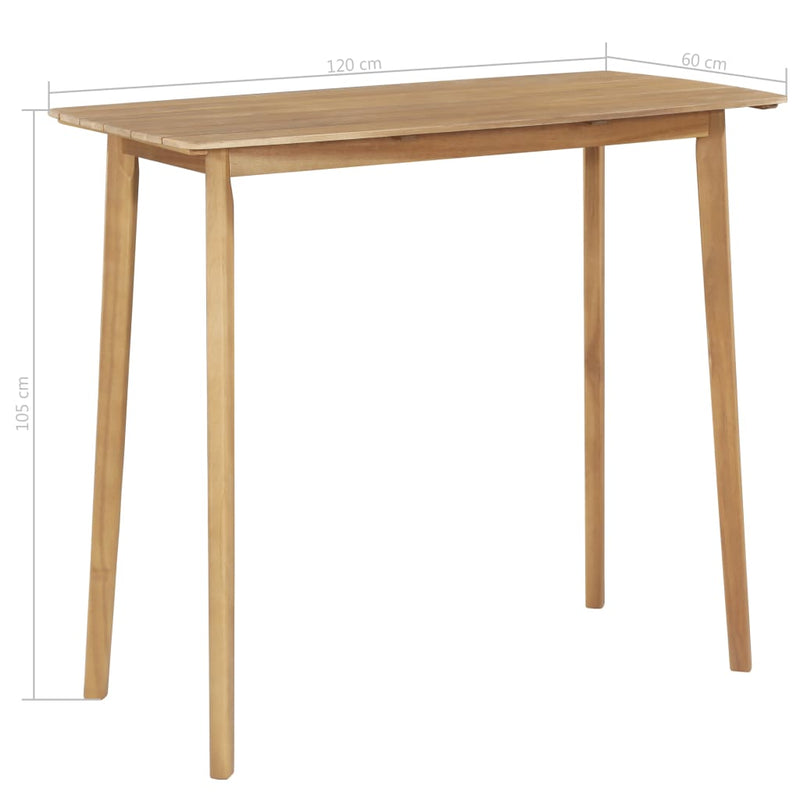 vidaXL Bar Table 60x60x105 cm Solid Acacia Wood