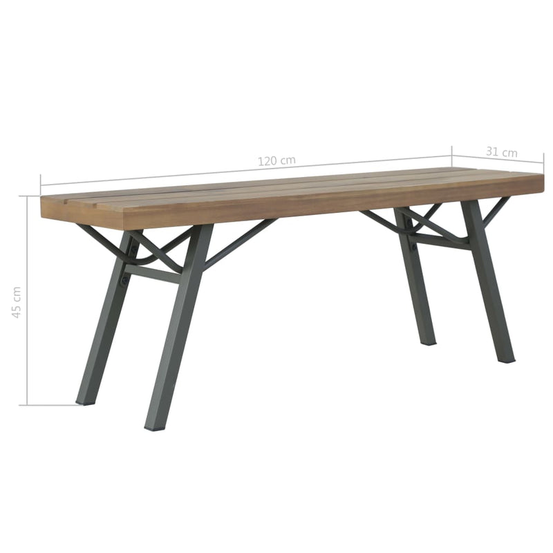 vidaXL Garden Bench 120 cm Solid Acacia Wood