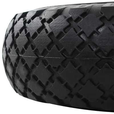 vidaXL Sack Truck Wheels 2 pcs Solid PU 3.00-4