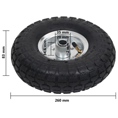 vidaXL Sack Truck Wheels 2 pcs Rubber 4.10/3.50-4