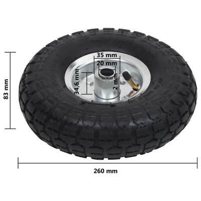 vidaXL Sack Truck Wheels 4 pcs Rubber 4.10/3.50-4