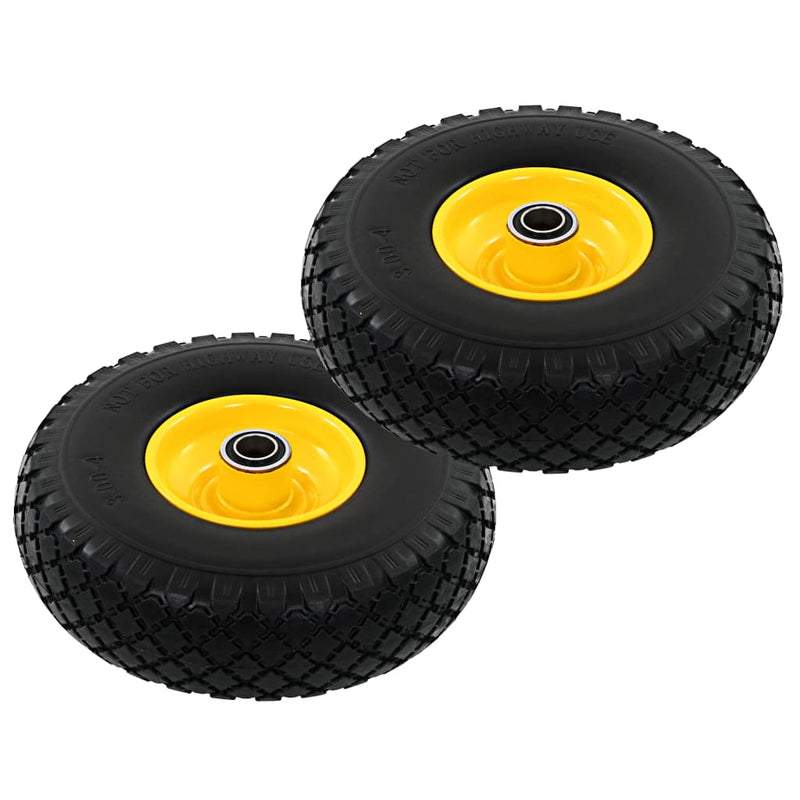 vidaXL Sack Truck Wheels 2 pcs Solid PU 3.00-4