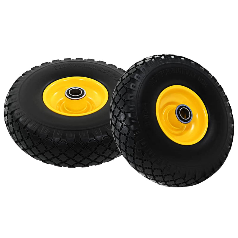 vidaXL Sack Truck Wheels 2 pcs Solid PU 3.00-4