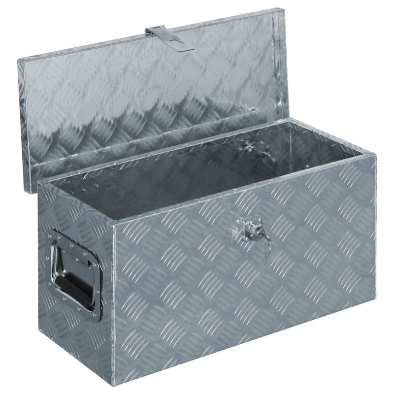 vidaXL Aluminium Box 90.5x35x40 cm Silver