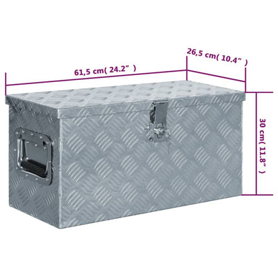 vidaXL Aluminium Box 90.5x35x40 cm Silver