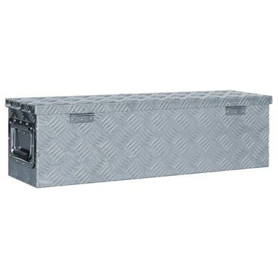 vidaXL Aluminium Box 90.5x35x40 cm Silver