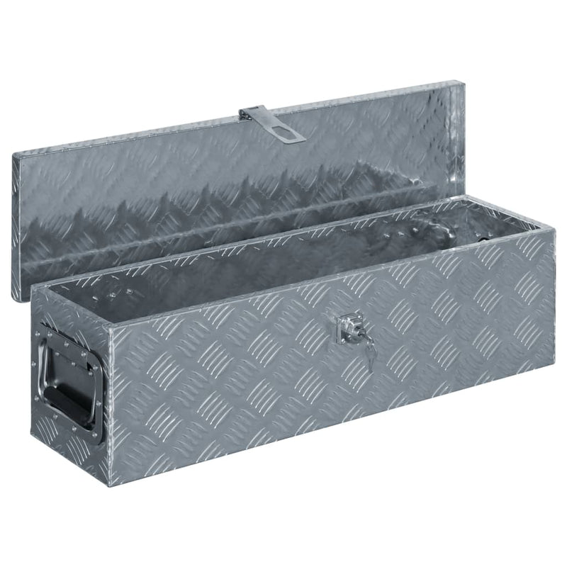 vidaXL Aluminium Box 90.5x35x40 cm Silver