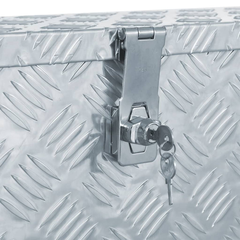vidaXL Aluminium Box 90.5x35x40 cm Silver