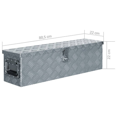 vidaXL Aluminium Box 90.5x35x40 cm Silver
