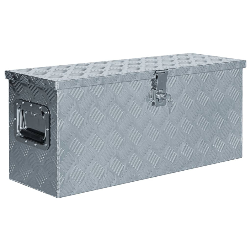 vidaXL Aluminium Box 90.5x35x40 cm Silver