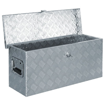 vidaXL Aluminium Box 90.5x35x40 cm Silver