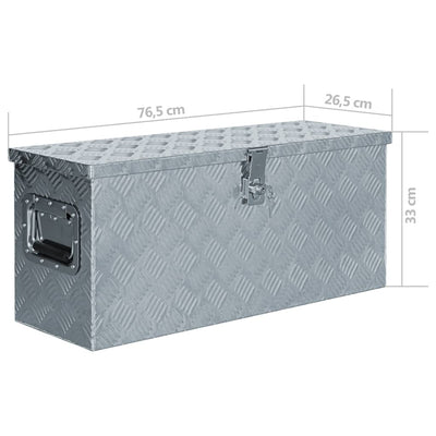 vidaXL Aluminium Box 90.5x35x40 cm Silver