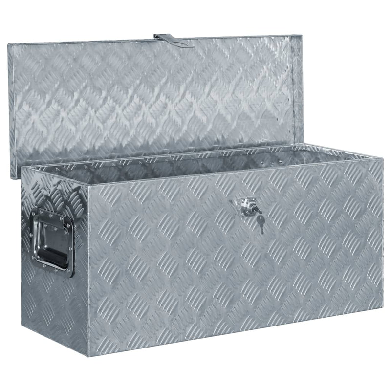vidaXL Aluminium Box 90.5x35x40 cm Silver