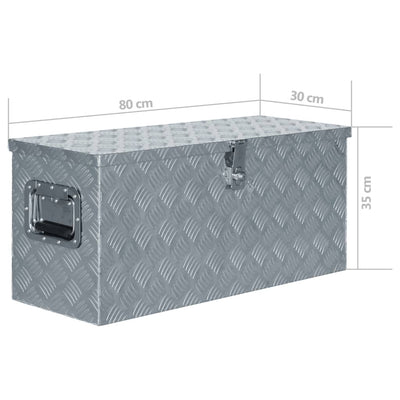 vidaXL Aluminium Box 90.5x35x40 cm Silver