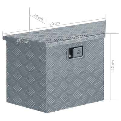 vidaXL Aluminium Box 90.5x35x40 cm Silver