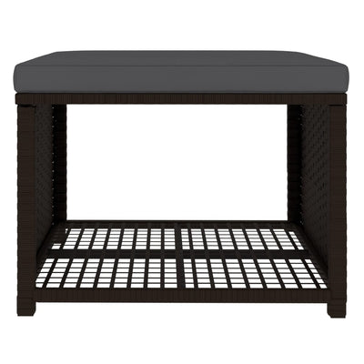 vidaXL 4 Piece Garden Lounge Set Poly Rattan Black