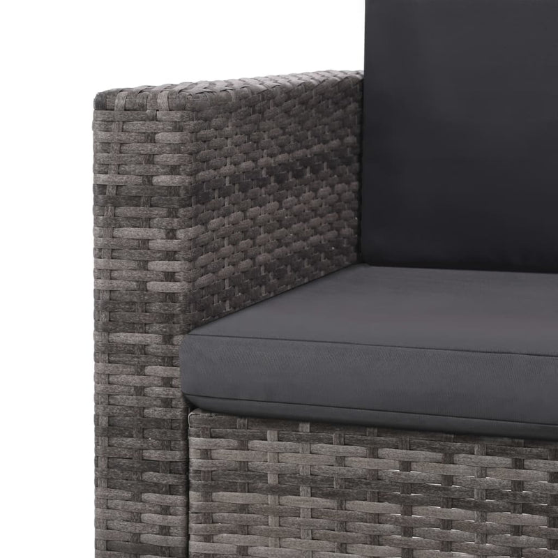 vidaXL 2 Piece Garden Lounge Set with Cushions Poly Rattan Grey