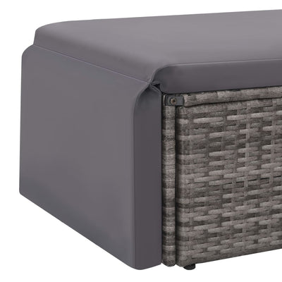 vidaXL 2 Piece Garden Lounge Set with Cushions Poly Rattan Grey