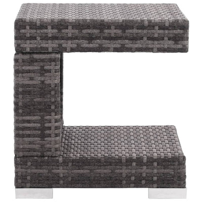 vidaXL 7 Piece Garden Lounge Set with Cushions Poly Rattan Grey