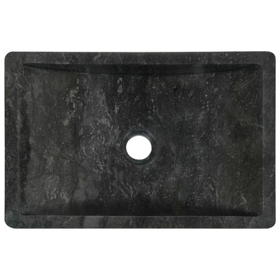 vidaXL Sink 45x30x12 cm Marble High Gloss Black