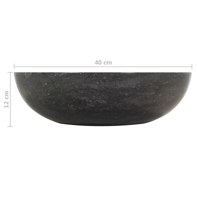 vidaXL Sink 45x30x12 cm Marble High Gloss Black