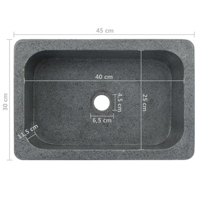 vidaXL Sink 45x30x15 cm Riverstone Black