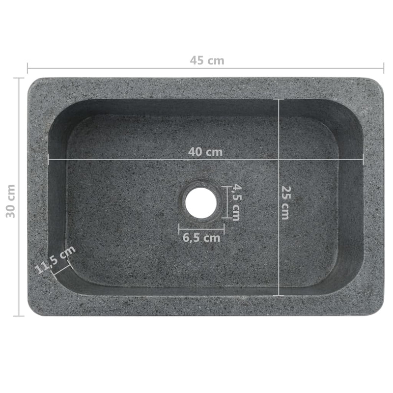 vidaXL Sink 45x30x15 cm Riverstone Black