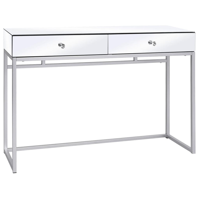 vidaXL Mirrored Console Table Steel and Glass 107x33x77 cm