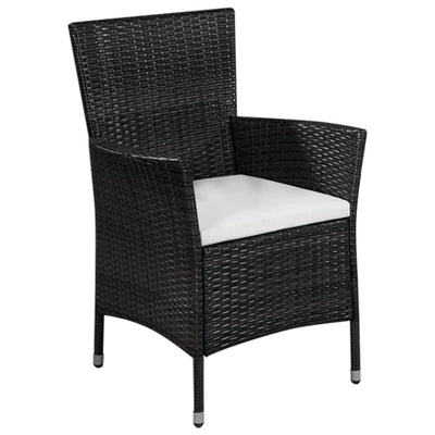 vidaXL 3 Piece Bistro Set Poly Rattan Black