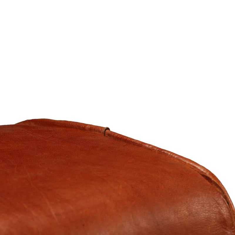 vidaXL Bar Chairs 2 pcs Real Leather and Solid Mango Wood