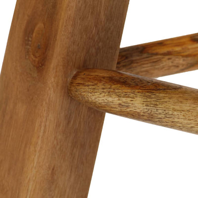 vidaXL Bar Chairs 2 pcs Real Leather and Solid Mango Wood