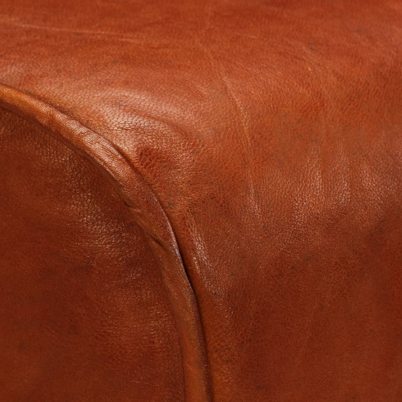 vidaXL Bar Chairs 2 pcs Real Leather and Solid Mango Wood