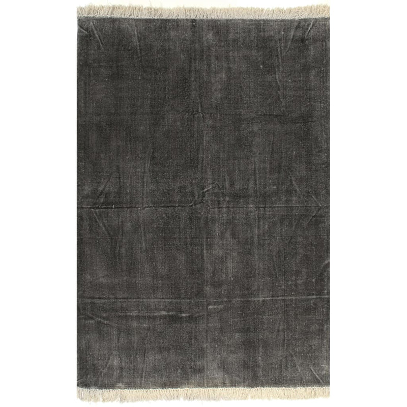 vidaXL Kilim Rug Cotton 160x230 cm Anthracite