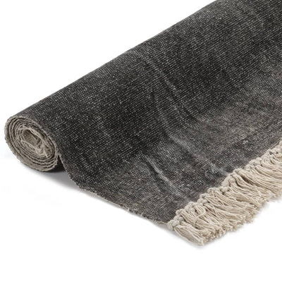vidaXL Kilim Rug Cotton 160x230 cm Anthracite