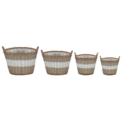 vidaXL Raised Bed 4 pcs Wicker with PE Lining