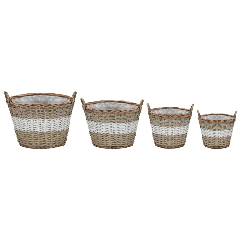 vidaXL Raised Bed 4 pcs Wicker with PE Lining