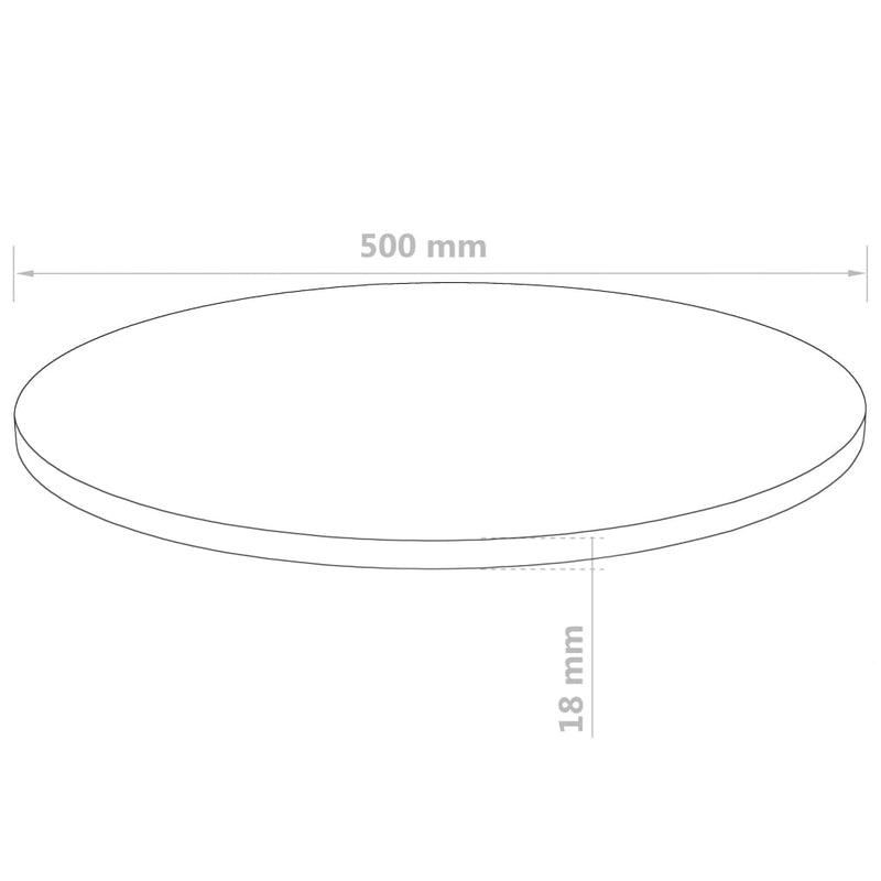 vidaXL Table Top Round MDF 700x18 mm