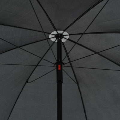 vidaXL 2 Seater Garden Sofa with Cushions and Parasol Grey Poly Rattan