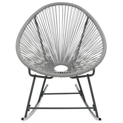 vidaXL Outdoor Rocking Moon Chair Grey Poly Rattan