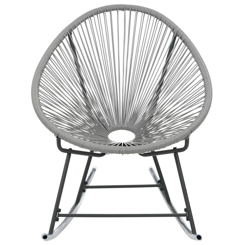 vidaXL Outdoor Rocking Moon Chair Grey Poly Rattan