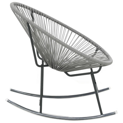 vidaXL Outdoor Rocking Moon Chair Grey Poly Rattan
