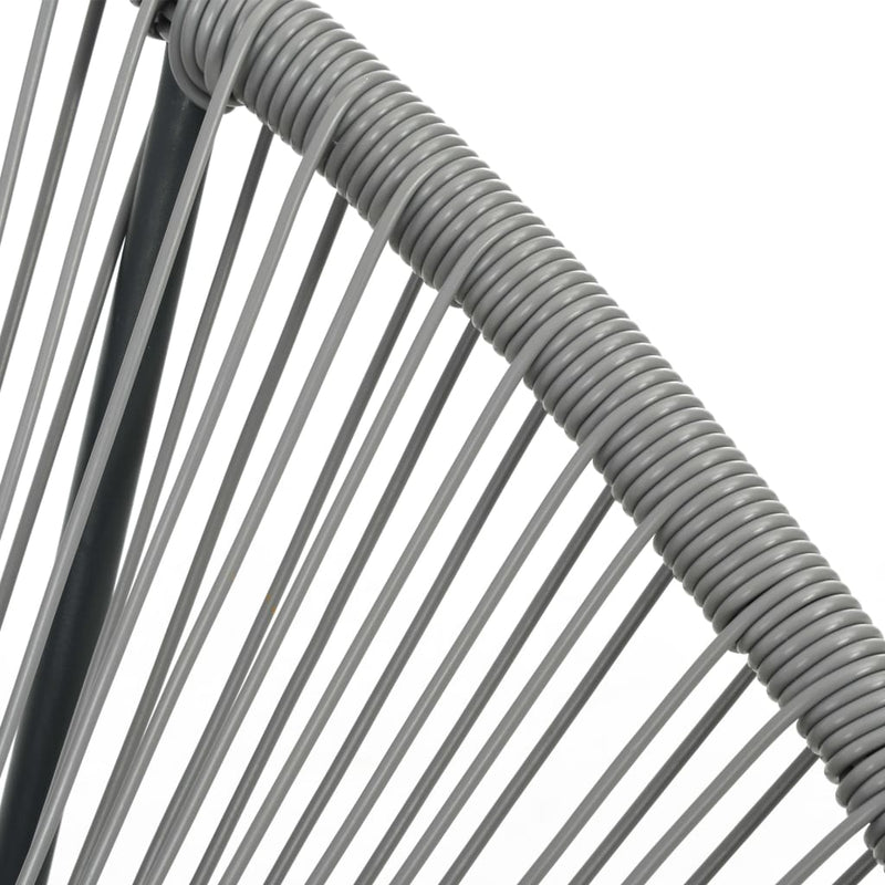 vidaXL Outdoor Rocking Moon Chair Grey Poly Rattan