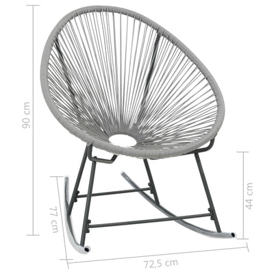 vidaXL Outdoor Rocking Moon Chair Grey Poly Rattan
