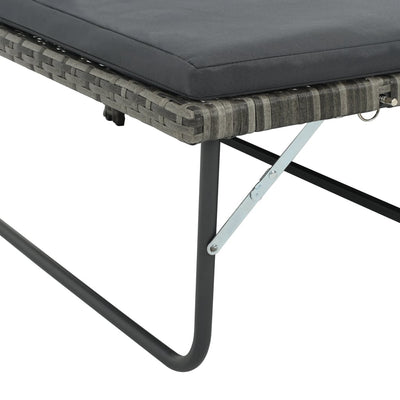 vidaXL 2 Piece Garden Lounge Set with Cushions Poly Rattan Grey