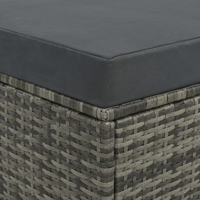 vidaXL 2 Piece Garden Lounge Set with Cushions Poly Rattan Grey