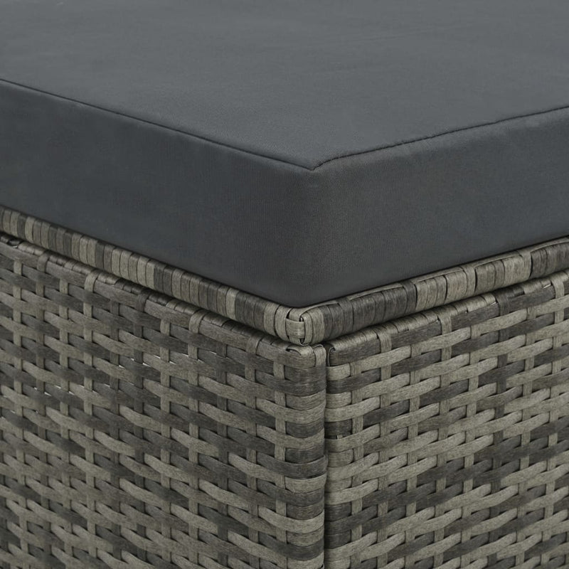 vidaXL 2 Piece Garden Lounge Set with Cushions Poly Rattan Grey